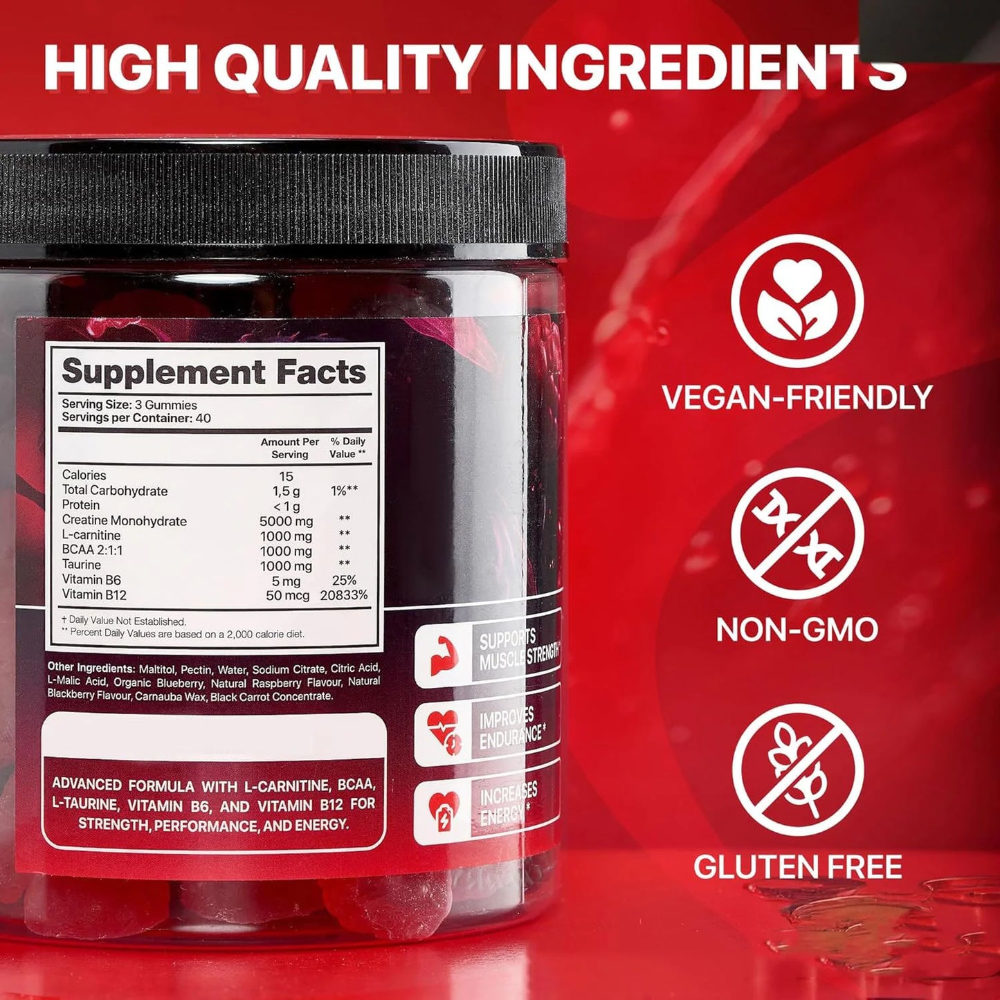Muscle Boost Creatine Monohydrate Gummies - Advanced Complex